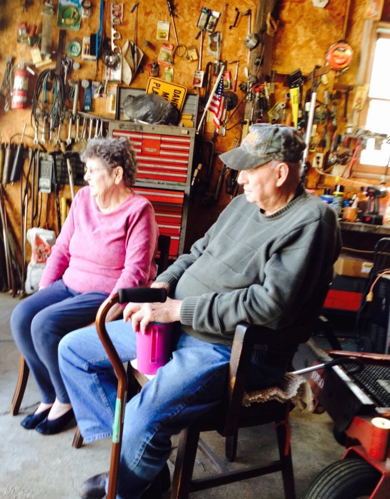 Darrell and Kaye in the shop, 2014.