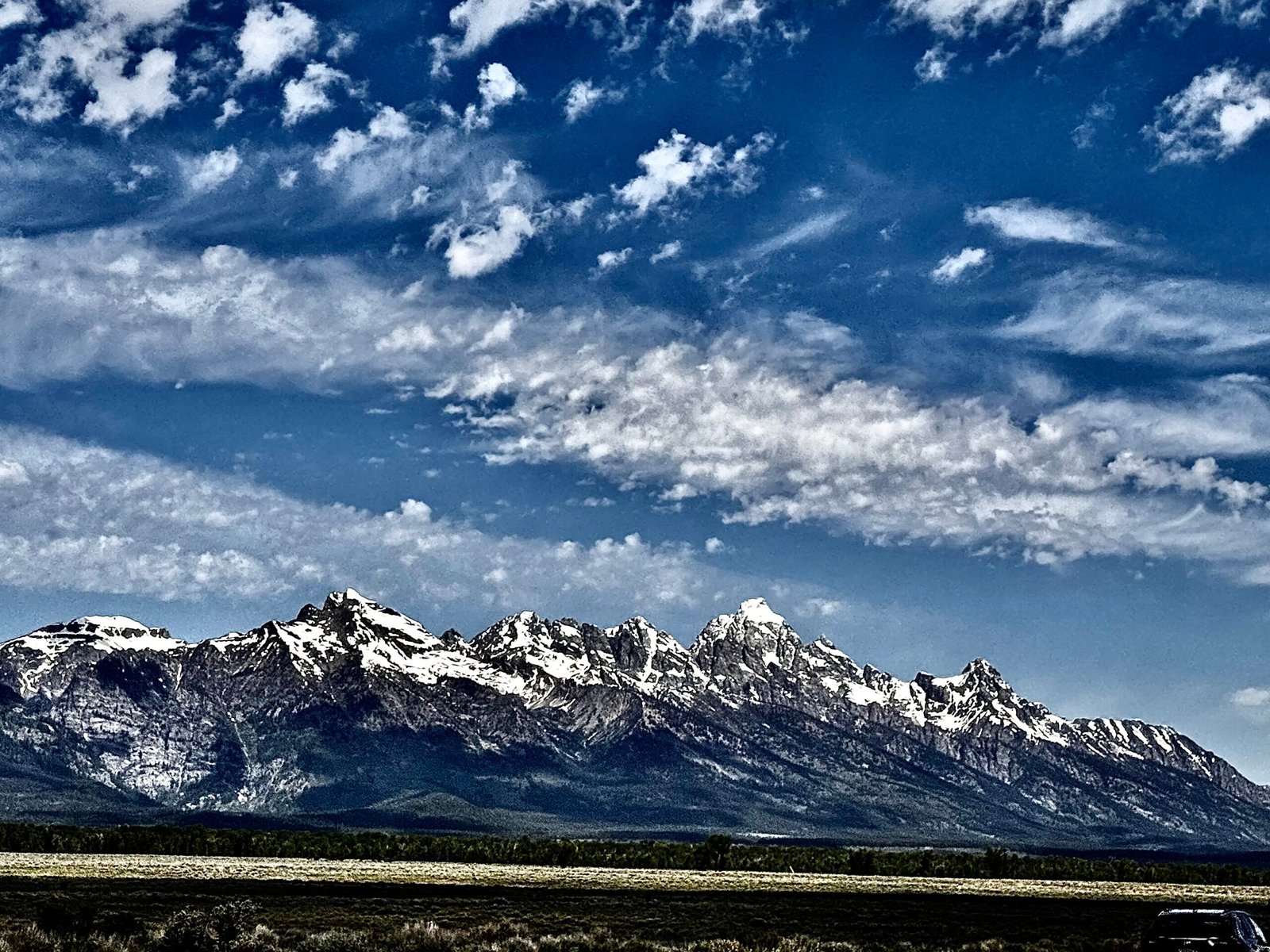 View of the Grand Tetons during the motorcycle trip